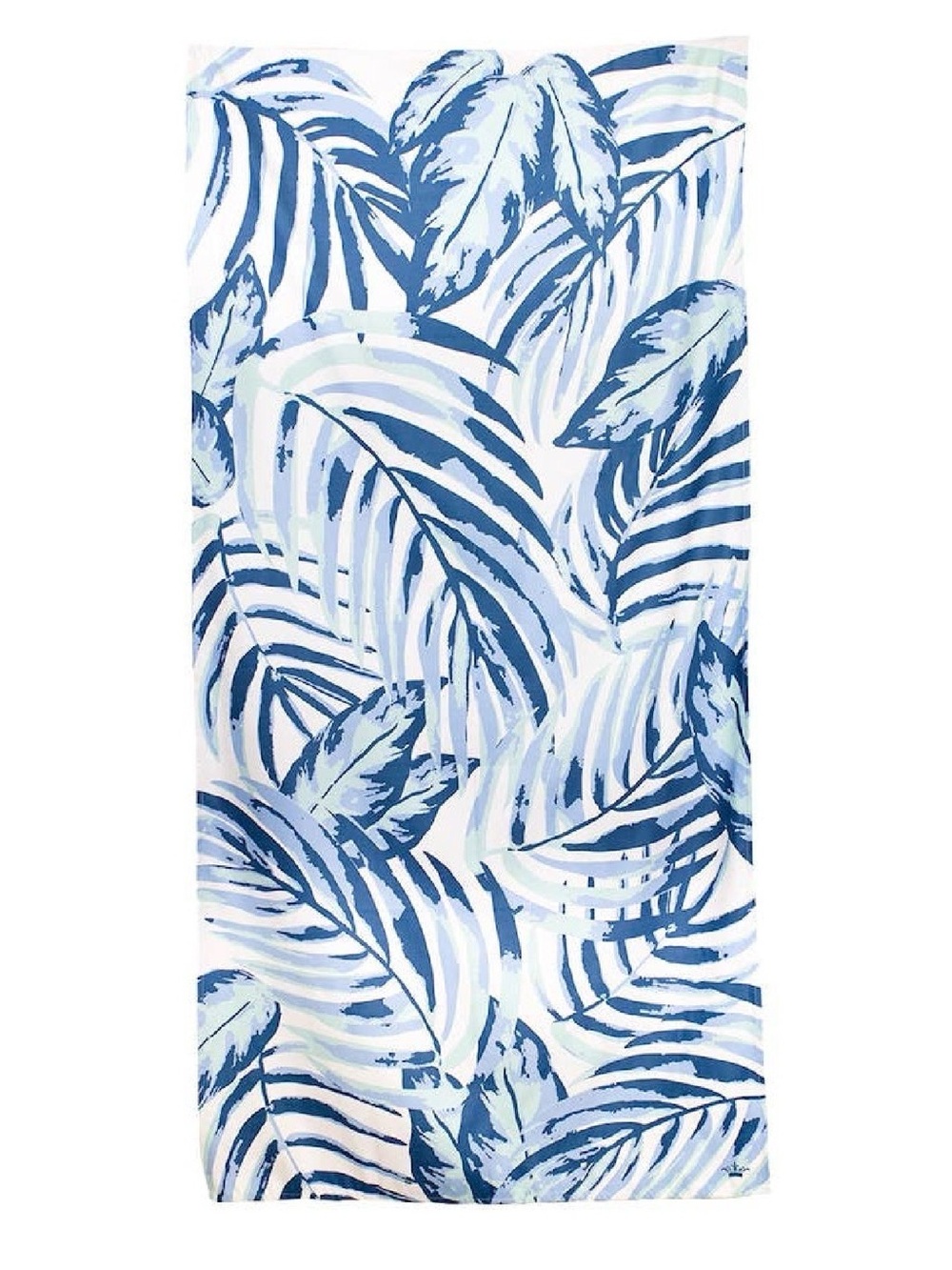 Blue Tropical Leaf Beach Towel